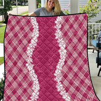 Hawaii Aloha Plumeria Lei Fuschia Palaka Quilt LT7 Fuschia - Polynesian Pride