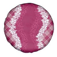 Hawaii Aloha Plumeria Lei Fuschia Palaka Spare Tire Cover - Polynesian Pride