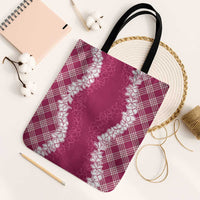 Hawaii Aloha Plumeria Lei Fuschia Palaka Tote Bag - Polynesian Pride