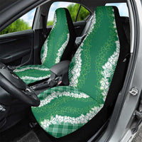 Hawaii Aloha Plumeria Lei Green Palaka Car Seat Cover - Polynesian Pride