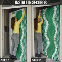 Hawaii Aloha Plumeria Lei Green Palaka Door Cover - Polynesian Pride