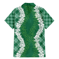 Hawaii Aloha Plumeria Lei Green Palaka Family Matching Mermaid Dress and Hawaiian Shirt - Polynesian Pride