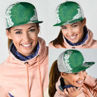 Hawaii Aloha Plumeria Lei Green Palaka Mesh Trucker Cap - Polynesian Pride