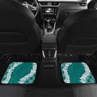 Hawaii Aloha Plumeria Lei Teal Palaka Car Mats - Polynesian Pride