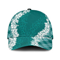 Hawaii Aloha Plumeria Lei Teal Palaka Classic Cap - Polynesian Pride