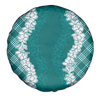 Hawaii Aloha Plumeria Lei Teal Palaka Spare Tire Cover - Polynesian Pride