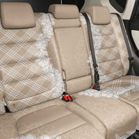 Hawaii Aloha Plumeria Lei Beige Palaka Back Car Seat Cover - Polynesian Pride
