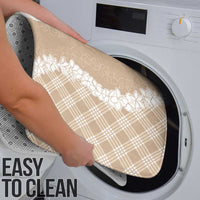 Hawaii Aloha Plumeria Lei Beige Palaka Bathroom Set - Polynesian Pride