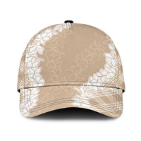 Hawaii Aloha Plumeria Lei Beige Palaka Classic Cap - Polynesian Pride
