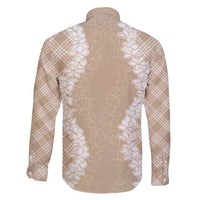 Hawaii Aloha Plumeria Lei Beige Palaka Family Matching Mermaid Dress and Hawaiian Shirt - Polynesian Pride