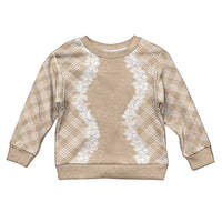 Hawaii Aloha Plumeria Lei Beige Palaka Kid Ugly Christmas Sweater LT7 Kid Beige - Polynesian Pride