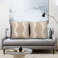 Hawaii Aloha Plumeria Lei Beige Palaka Pillow Cover - Polynesian Pride