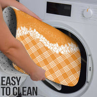 Hawaii Aloha Plumeria Lei Orange Palaka Bathroom Set - Polynesian Pride