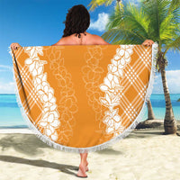 Hawaii Aloha Plumeria Lei Orange Palaka Beach Blanket LT7 - Polynesian Pride