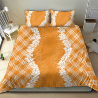 Hawaii Aloha Plumeria Lei Orange Palaka Bedding Set - Polynesian Pride