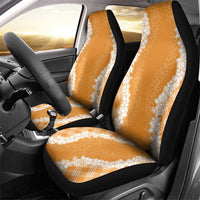 Hawaii Aloha Plumeria Lei Orange Palaka Car Seat Cover - Polynesian Pride