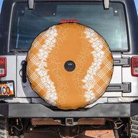 Hawaii Aloha Plumeria Lei Orange Palaka Spare Tire Cover - Polynesian Pride