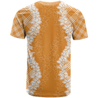 Hawaii Aloha Plumeria Lei Orange Palaka T Shirt - Polynesian Pride