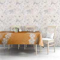 Hawaii Aloha Plumeria Lei Orange Palaka Tablecloth - Polynesian Pride