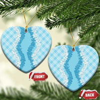 Hawaii Aloha Plumeria Lei Turquoise Palaka Ceramic Ornament - Polynesian Pride