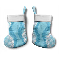 Hawaii Aloha Plumeria Lei Turquoise Palaka Christmas Stocking - Polynesian Pride