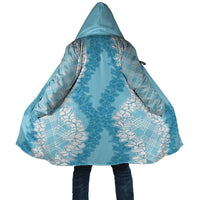 Hawaii Aloha Plumeria Lei Turquoise Palaka Cloak - Polynesian Pride