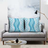 Hawaii Aloha Plumeria Lei Turquoise Palaka Pillow Cover - Polynesian Pride