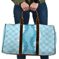 Hawaii Aloha Plumeria Lei Turquoise Palaka Travel Bag - Polynesian Pride
