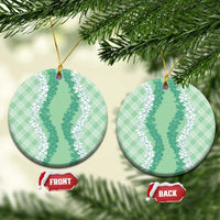 Hawaii Aloha Plumeria Lei Mint Palaka Ceramic Ornament - Polynesian Pride