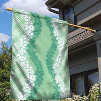 Hawaii Aloha Plumeria Lei Mint Palaka Garden Flag - Polynesian Pride