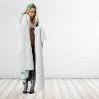 Hawaii Aloha Plumeria Lei Mint Palaka Hooded Blanket - Polynesian Pride