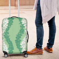 Hawaii Aloha Plumeria Lei Mint Palaka Luggage Cover - Polynesian Pride