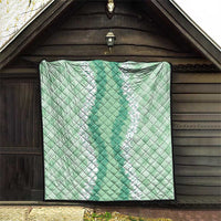 Hawaii Aloha Plumeria Lei Mint Palaka Quilt - Polynesian Pride