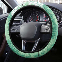 Hawaii Aloha Plumeria Lei Mint Palaka Steering Wheel Cover - Polynesian Pride