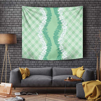 Hawaii Aloha Plumeria Lei Mint Palaka Tapestry - Polynesian Pride