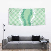 Hawaii Aloha Plumeria Lei Mint Palaka Tapestry - Polynesian Pride