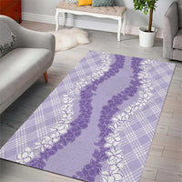 Hawaii Aloha Plumeria Lei Lavender Palaka Area Rug - Polynesian Pride
