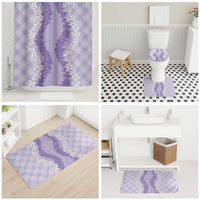 Hawaii Aloha Plumeria Lei Lavender Palaka Bathroom Set - Polynesian Pride