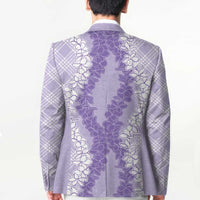 Hawaii Aloha Plumeria Lei Lavender Palaka Blazer - Polynesian Pride