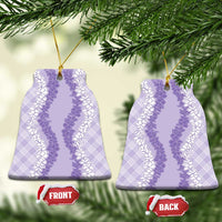 Hawaii Aloha Plumeria Lei Lavender Palaka Ceramic Ornament - Polynesian Pride