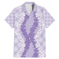 Hawaii Aloha Plumeria Lei Lavender Palaka Family Matching Mermaid Dress and Hawaiian Shirt - Polynesian Pride