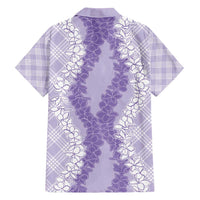 Hawaii Aloha Plumeria Lei Lavender Palaka Family Matching Puletasi and Hawaiian Shirt - Polynesian Pride