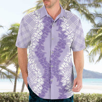 Hawaii Aloha Plumeria Lei Lavender Palaka Hawaiian Shirt - Polynesian Pride