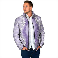 Hawaii Aloha Plumeria Lei Lavender Palaka Padded Jacket LT7 - Polynesian Pride