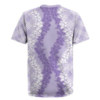 Hawaii Aloha Plumeria Lei Lavender Palaka Rugby Jersey - Polynesian Pride