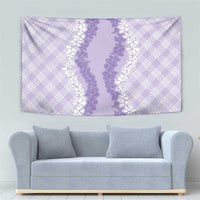 Hawaii Aloha Plumeria Lei Lavender Palaka Tapestry - Polynesian Pride