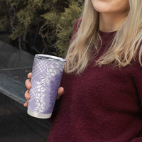 Hawaii Aloha Plumeria Lei Lavender Palaka Tumbler Cup - Polynesian Pride