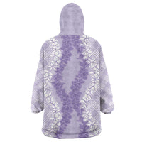 Hawaii Aloha Plumeria Lei Lavender Palaka Wearable Blanket Hoodie LT7 - Polynesian Pride