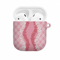 Hawaii Aloha Plumeria Lei Pink Palaka AirPods Case - Polynesian Pride