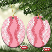 Hawaii Aloha Plumeria Lei Pink Palaka Ceramic Ornament - Polynesian Pride